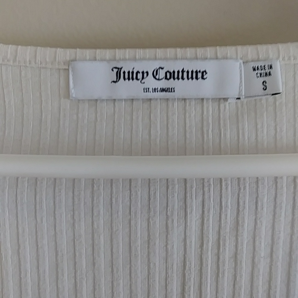NWOT Juicy Couture ribbed cream ballet body suit sz small - Picture 3 of 5